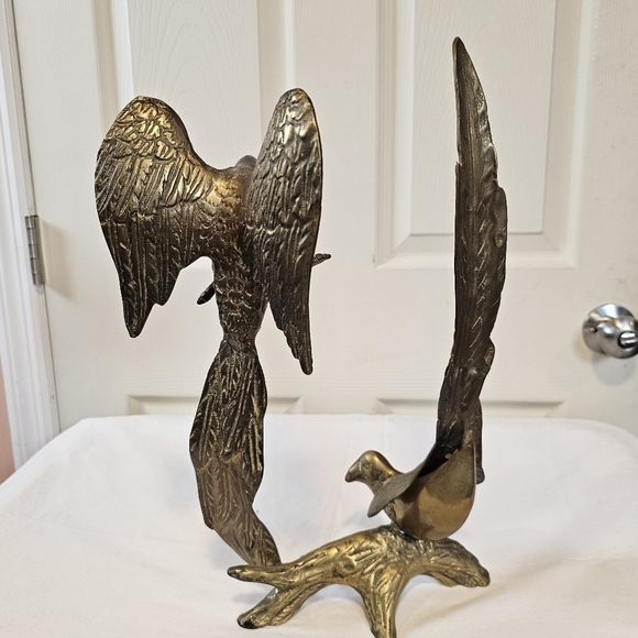 Large Vintage Brass Pheasant Bird Branch MCM Figure Sculpture - Picture 2 of 6